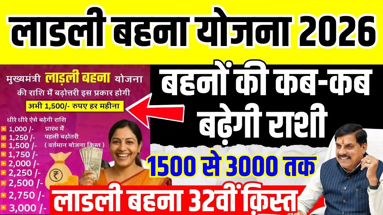 ladli behna yojana 32 kist kab aayegi 2026